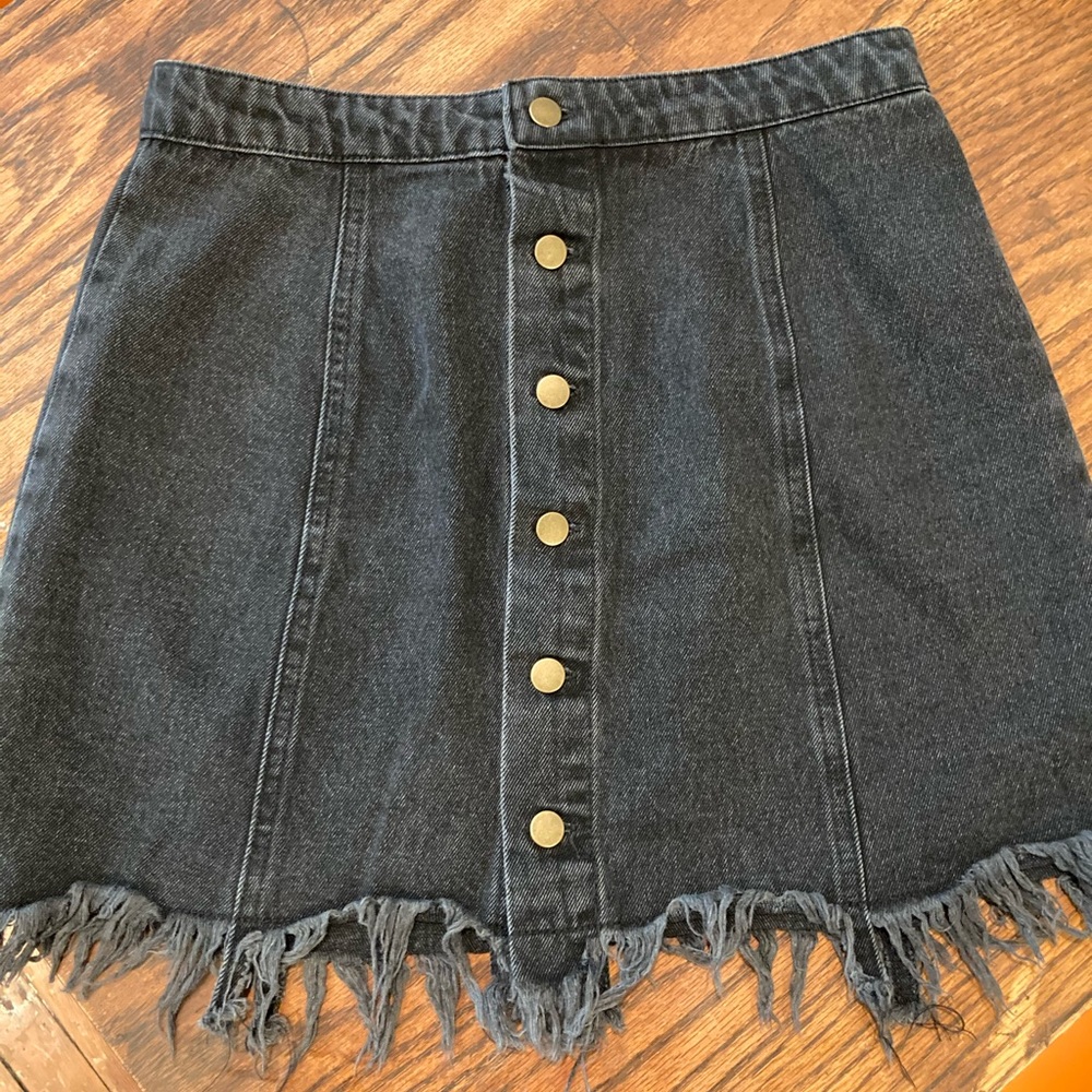 Black Denim Skirt